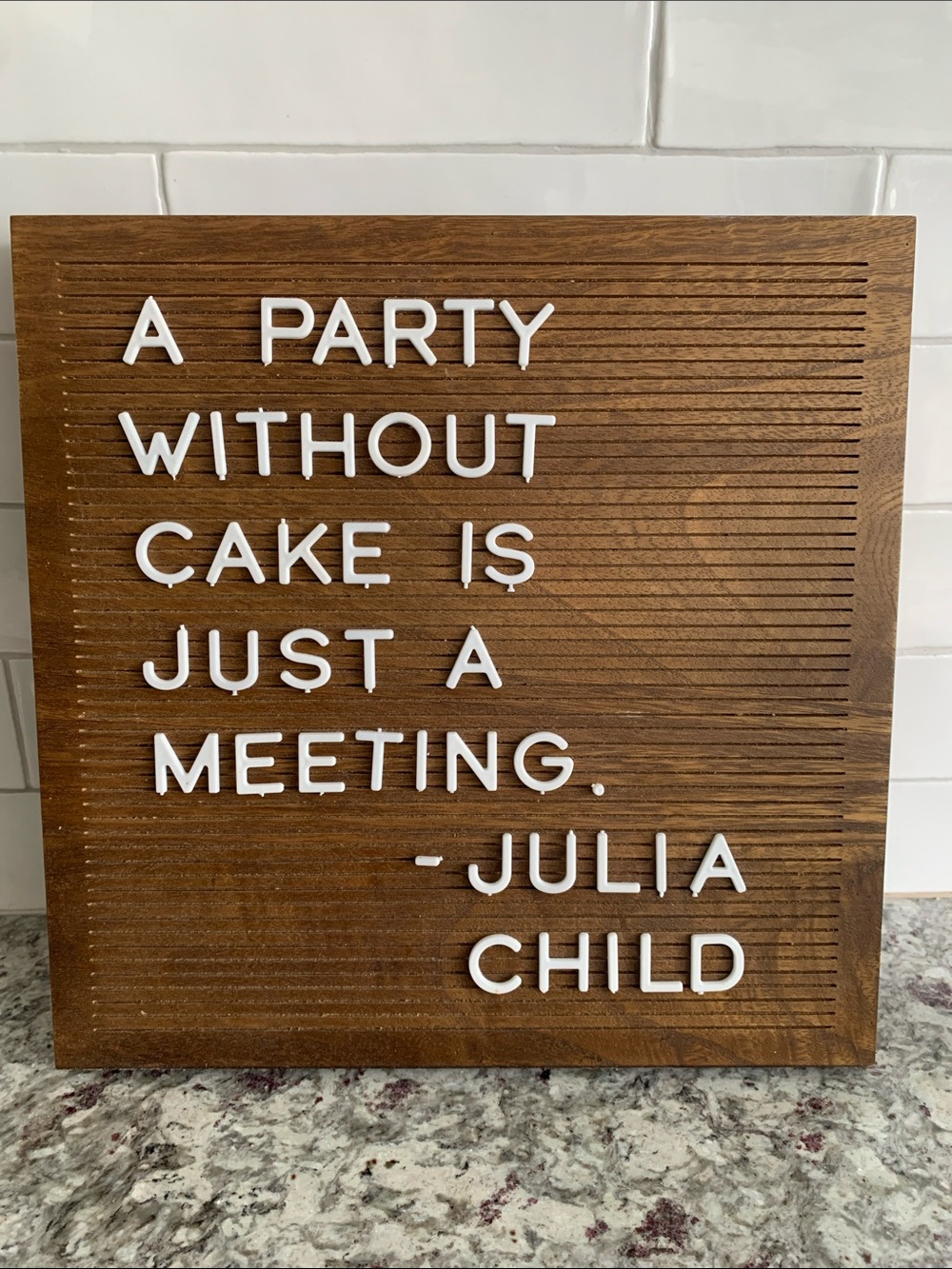 Wooden Letter Board Sign with White Letters